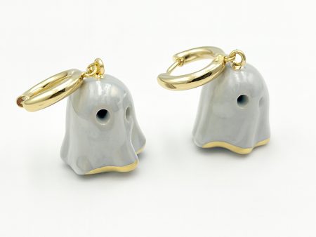 Gold Decorated Ghost Earrings
