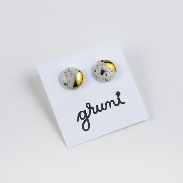 Speckled Small Round Stud Earrings