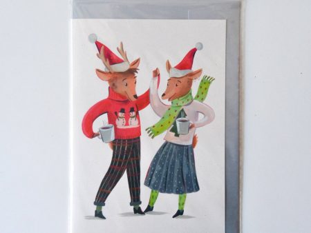 Party Animals Greeting Card, with Envelope. A5, 150 x 210 mm (5.9 x 8.2 in) recycled paper. Illustration by Livia Coloji.