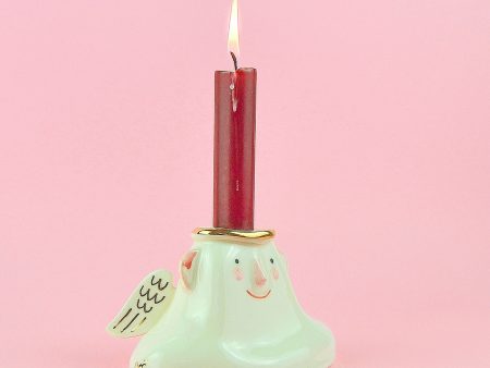 Angel Candle Holder. Perfect for the Christmas table. 13.5 x 8 x 9.5 cm (5.31 x 3.14 x 3.74 in). Handmade by Gruni.